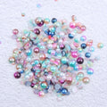 New Flat Back Pearl Decoration rainbow Colors Pearl Half Round Shape  Bead Multi-color Optional DIY Nail Jewelry