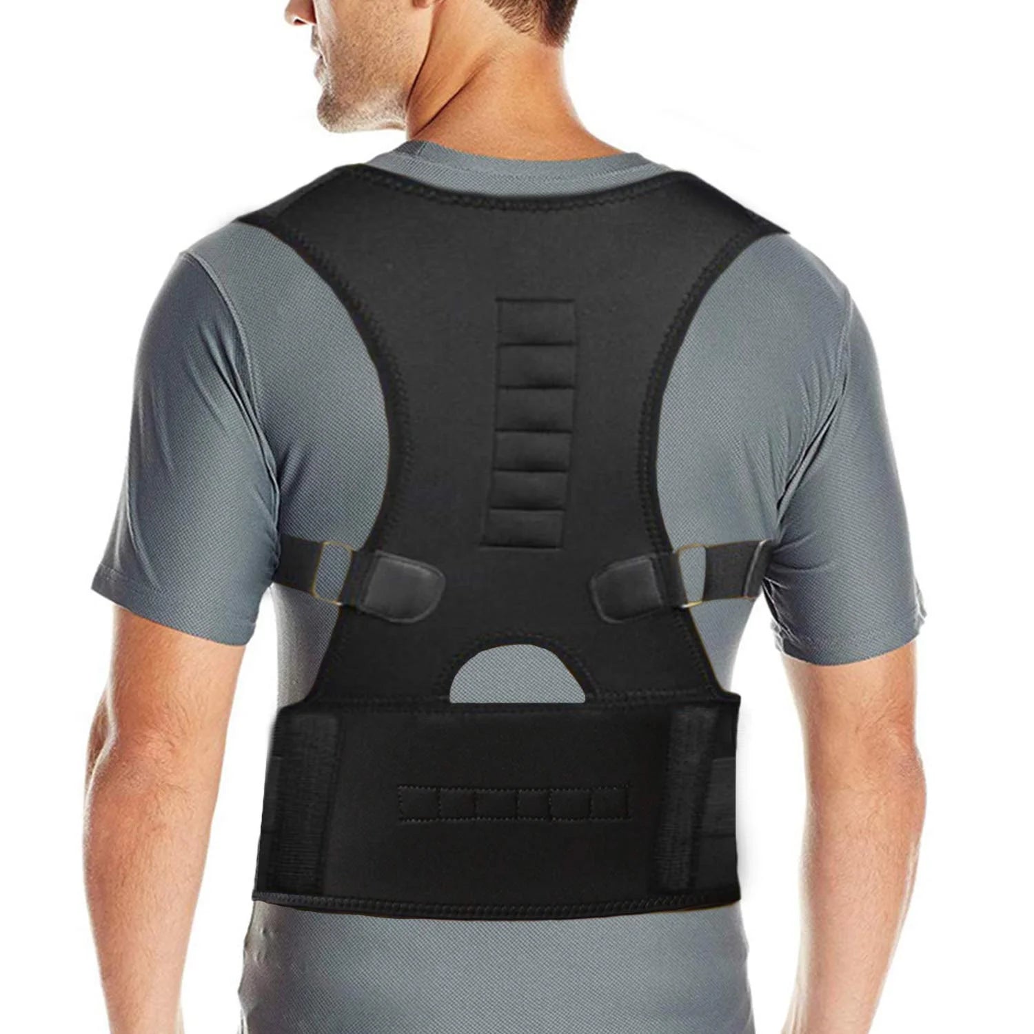 Hot Sale Adjustable Neoprene Back Posture Corrector with Magnetic Therapy for Upper Back Pain Relief