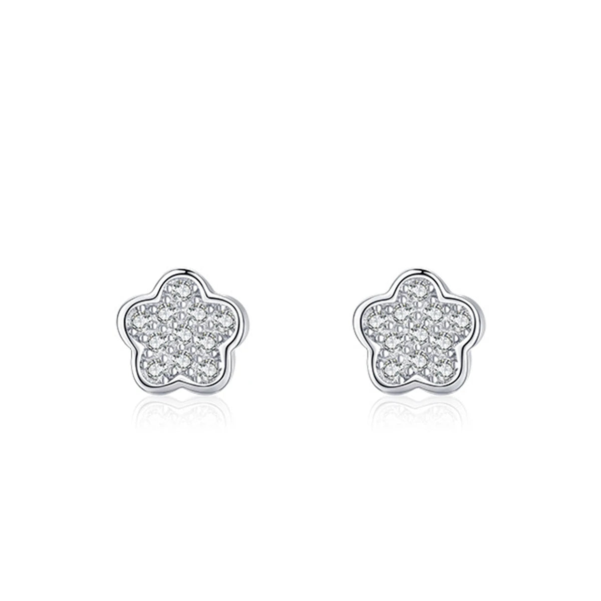 New Arrival Flower Zircon Stud Earrings Trendy 925 Sterling Silver 5A Zircon Stud Earring for Woman Party Gifts