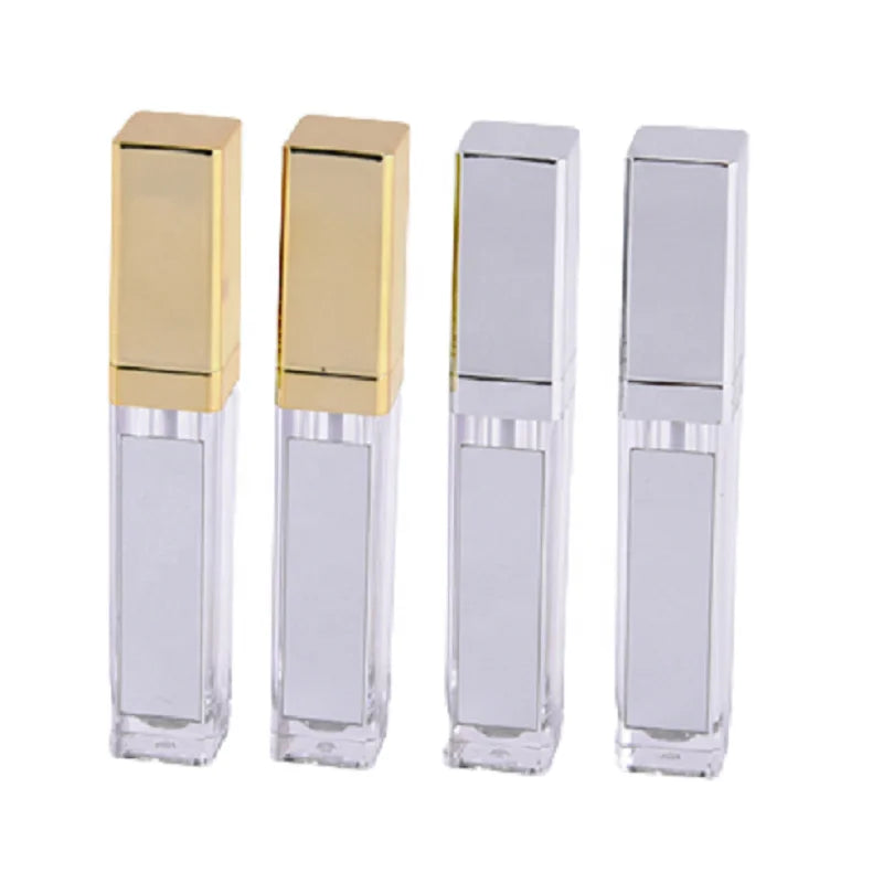 7ml Lipgloss Tubes Container Gold Silver Liquid Lipstick Lip Packaging High-End Lip Gloss Tubes with Led Lights and Mirror