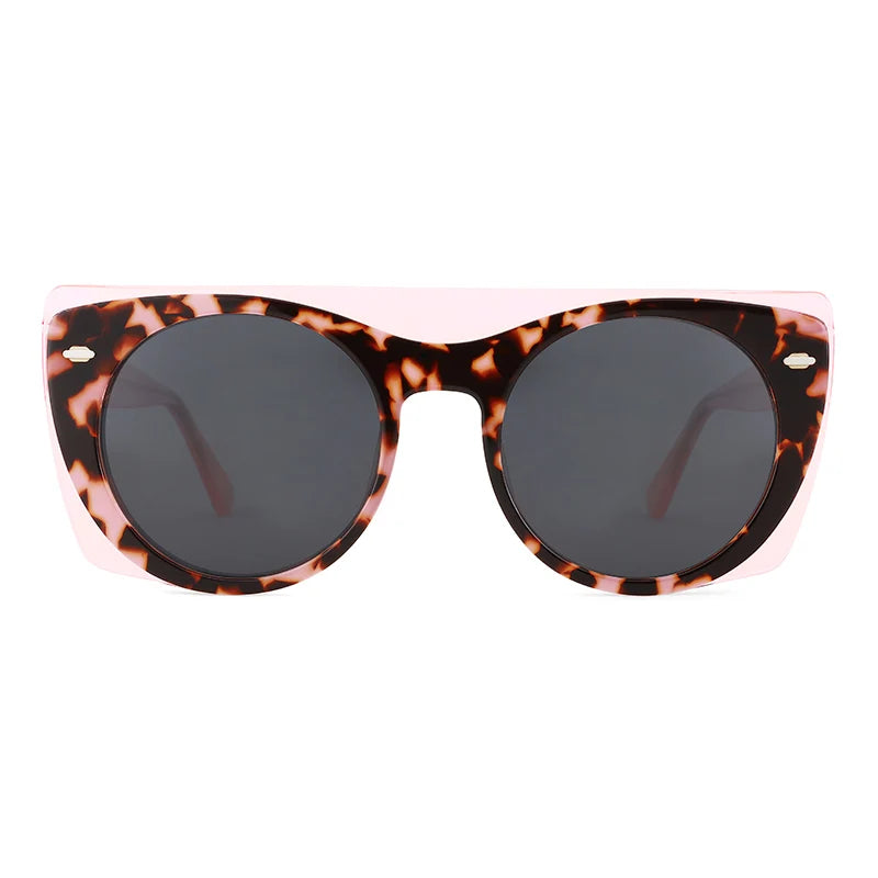 2024 New Fashion Style Vintage Cellulose Acetate Glasses Brand Circle Black Shades Men Cheap Sunglasses