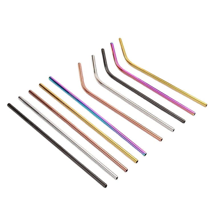 Wholesale Promotional Custom Logo Food Grade Stainless Steel Reusable Drinking Straws for Party & Bar Use