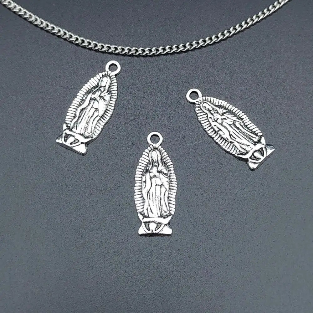 Antique Silver Color Plated Vintage DIY Zinc Alloy Saint Jewelry Pendant 10x25mm Approx 100PCs/Bag 1671042