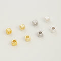 White Gold Plated Brass Septal Bead for DIY Jewelry Accessories Golden Bucket Bead Plum Blossom Pattern Loose Bead