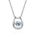 Cheap Price Color Moissanite Diamond Horseshoe Pendant for Women 925 Sterling Silver Chain Necklace for Women Party Fine Jewelry