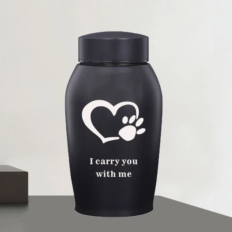 Gold/black Stainless Steel 500ml Urns Cremation Keepsake Casket Stainless Steel Cat Dog Pet Cremation Memorial Ash Urn