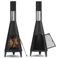 160cm Outdoor Wood Burning Steel Fire Pit Chimnea with Cooking Grid Eco-Friendly 15000-39999 BTU Heating