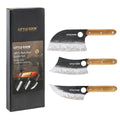Premium Stainless Steel Blade Butcher Knife Set Hand Forged with Ergonomic Wooden Handle Kitchen Knife Set