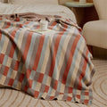 Custom High Quality Boho Geometric Striped 100% Cotton Knitted Throw Blanket for Home Decoration PXSJ