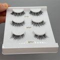 SL Triangle Fiber Eyelashes Natural Long Lashes Soft Volume Fluffy 3D Effect Faux Mink Clear Band Strip Eyelashes