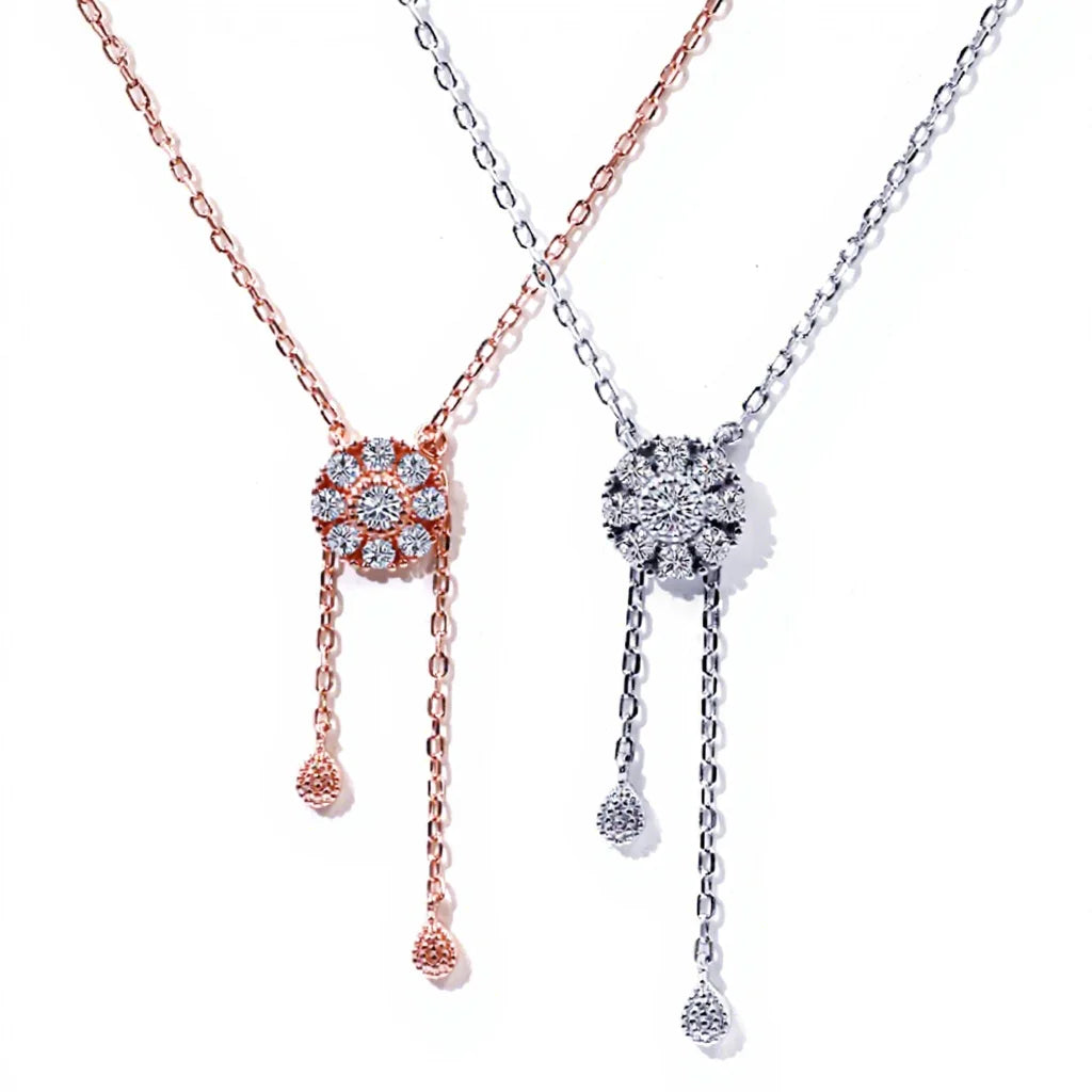 Tianyu Gems Choker Necklace 18K Gold Plated 925 Sterling White Vvs Moissanite Silver Pendant Necklace