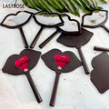 Wholesale Makeup Mirror Kiss Style Mirror With Handle Make Your Logo Hand Lip Shape Mirror for Beauty Girl Apply Cosmetics