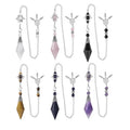 Natural Crystal Stone Double Pointed Faceted Pendantmerkaba Dream Catcher Chain Ornamentscone Reiki Pendant Pendulum Jewelry
