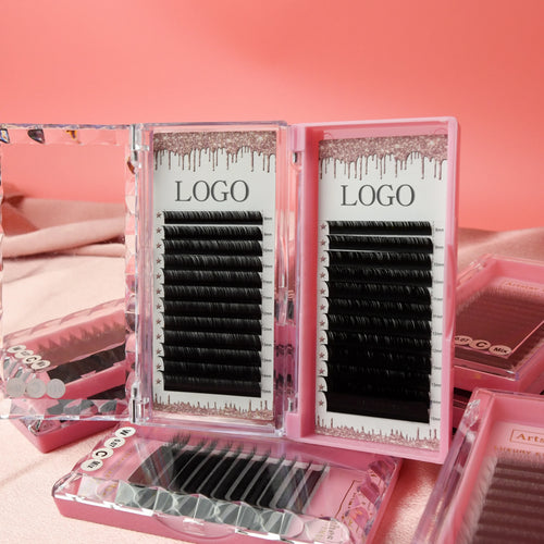 0.03 c 9 mm Wholesale Individual Eyelash Extensions Korean Cashmere Lashes with CC/DD Curl Matte Style in Box Packaging