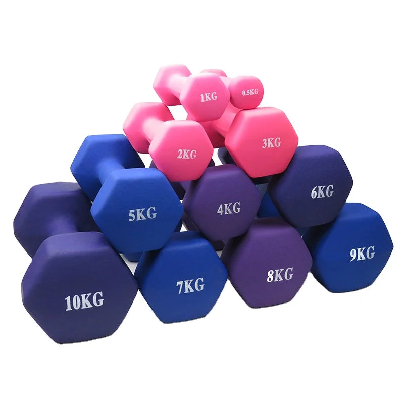 Fitness Dumbbell Set Non-Slip Workout Men/Women Exercise Sport Weights Body Building Equipment