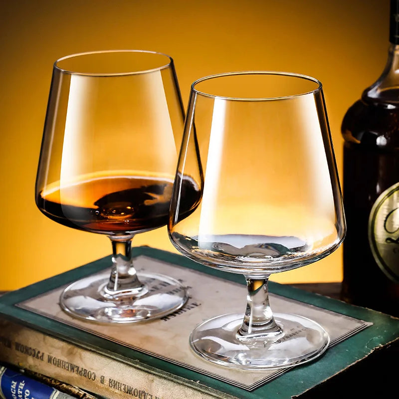 Modern Transparent Red Wine Glass Big Belly Whisky Glass with Shorty Foot Unique Shot Glass for Hotels and Bars