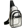 Casual PVC Crossbody Shoulder Bag Earphone Hole Transparent Chest Bags Clear Shoulder Bag for Festival Cycling Biking