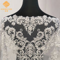 Embroidery Beaded Lace Floral 3D Lace Fabric for Wedding Evening Dress Costume Ivory Bridal Fabric Embroidered Lace Fabric