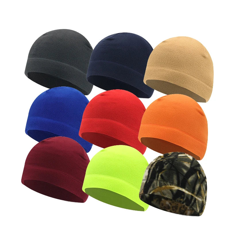 Wholesale Winter Warm Blank Outdoor Sport Hats Travel  Unisex Polar Fleece Beanie Hats Skiing