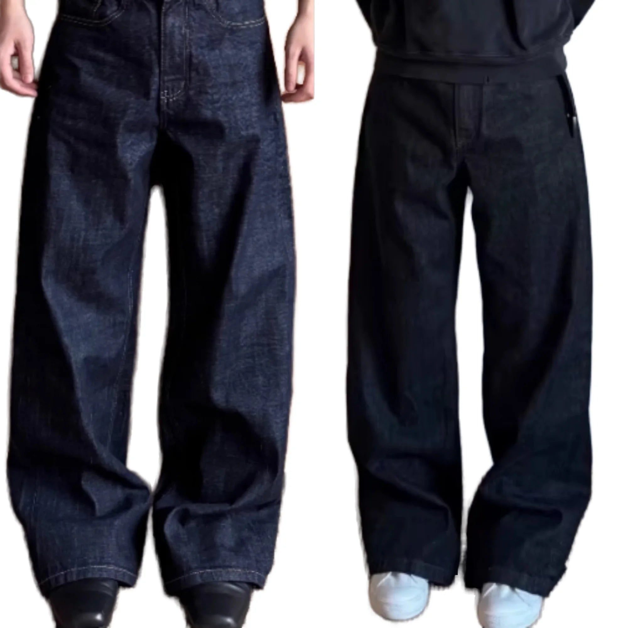 Custom Women's Baggy Style Raw Redline Japanese Jeans Selvedge Denim Solid Pattern Loose Straight Fit Casual