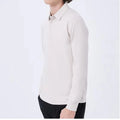 Luxury Heavy 260Gsm Knitting Fabric Long Sleeve Polo Shirts Custom Plain Color Cotton Interlock Men's Polos Shirt