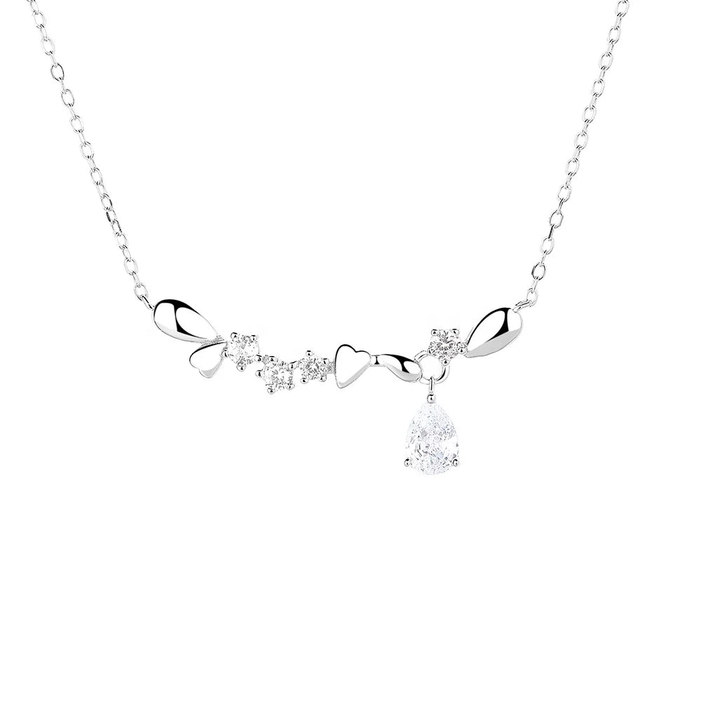 Fine Jewelry 925 Sterling Silver Necklace for Women Female Summer Ins Wind Light Luxury Niche Design Pendant Necklace Jewelry