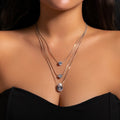 2023 New Arrival Hip Hop Multilayer Necklace Jewelry Adjustable Zircon Brass Necklace for Women and Girls