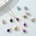 Fashion 925 Sterling Silver 12 Colors Summer Fine Jewelry Personalized Zircon Birthstone Pendant Necklace for Women