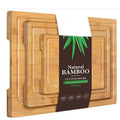 Large Organic Bamboo Durable Kitchen Cutting Board Set with Juice Groove Customizable Logo Multi-Size Premium Chopping Blocks