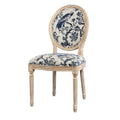 French Style Louis Dining Chair Round Back Linen Upholstered Solid Wood Antique Wedding Home Office Warehouse Dining Chair