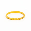 High End 18K Plain Gold Hammered Dainty Lines Rings Stainless Steel Trendy Simple Gold Plated Jewelry