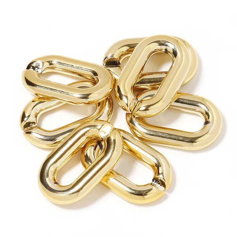 Xuanseyameng U20*31 20*31mm Gold Plastic Acrylic Chain Buckle Opening Ring Manual Removable Packaging Jewelry Clothing
