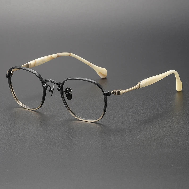 80868 Prescription Square Frames Titanium Eyewear Hand Made Textured Unisex Customer Logo Optical Frame