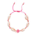 Multi Color Flowers Shell Charm Beach Bracelet Hand-woven Adjustable Natural Shell Knot Bracelet