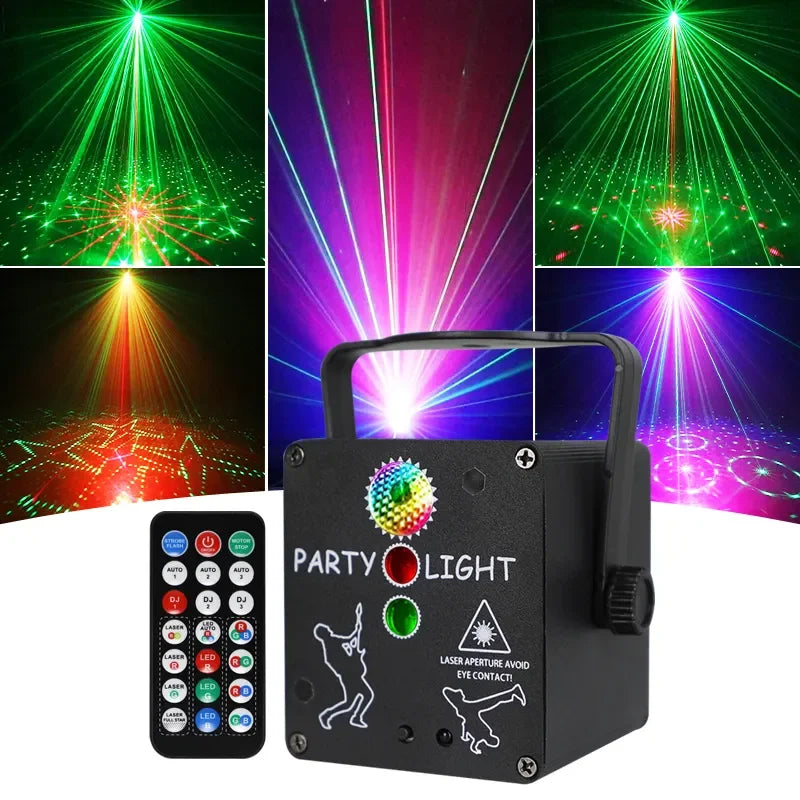 Hot Sale Mini 3 Hole Laser Projection Disco Lights DJ Lazer Beam Party Decoration Star Stage Lighting for Party Holiday Bedroom