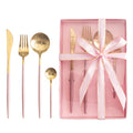 Cutipol Goa Flatware Set Portugal Brass Spoons Stainless Steel Wedding Matte Gold Cutlery Set With Box