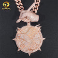 Custom 3D Bird Hand Bail Rose Gold 3" Heavy Iced Out 925 Sterling Silver Moissanite Diamond Hip Hop Pendant