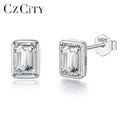 CZCITY Real Moissanite Diamond Stud Silver Jewellery Earing Woman Charm Sterling 925 Fine Jewelry Earrings