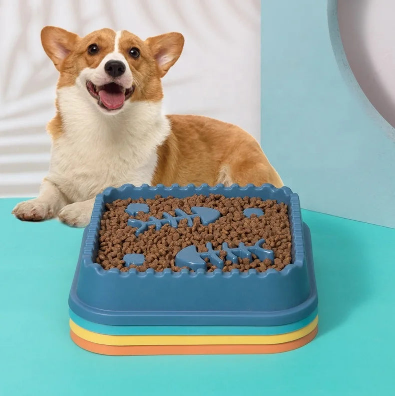 Dog Product Cute Pet Food Bowl Slow Feeder for Puppy Fish Bone Slow Eat Dog Bowl Pet Bowls and Feeders