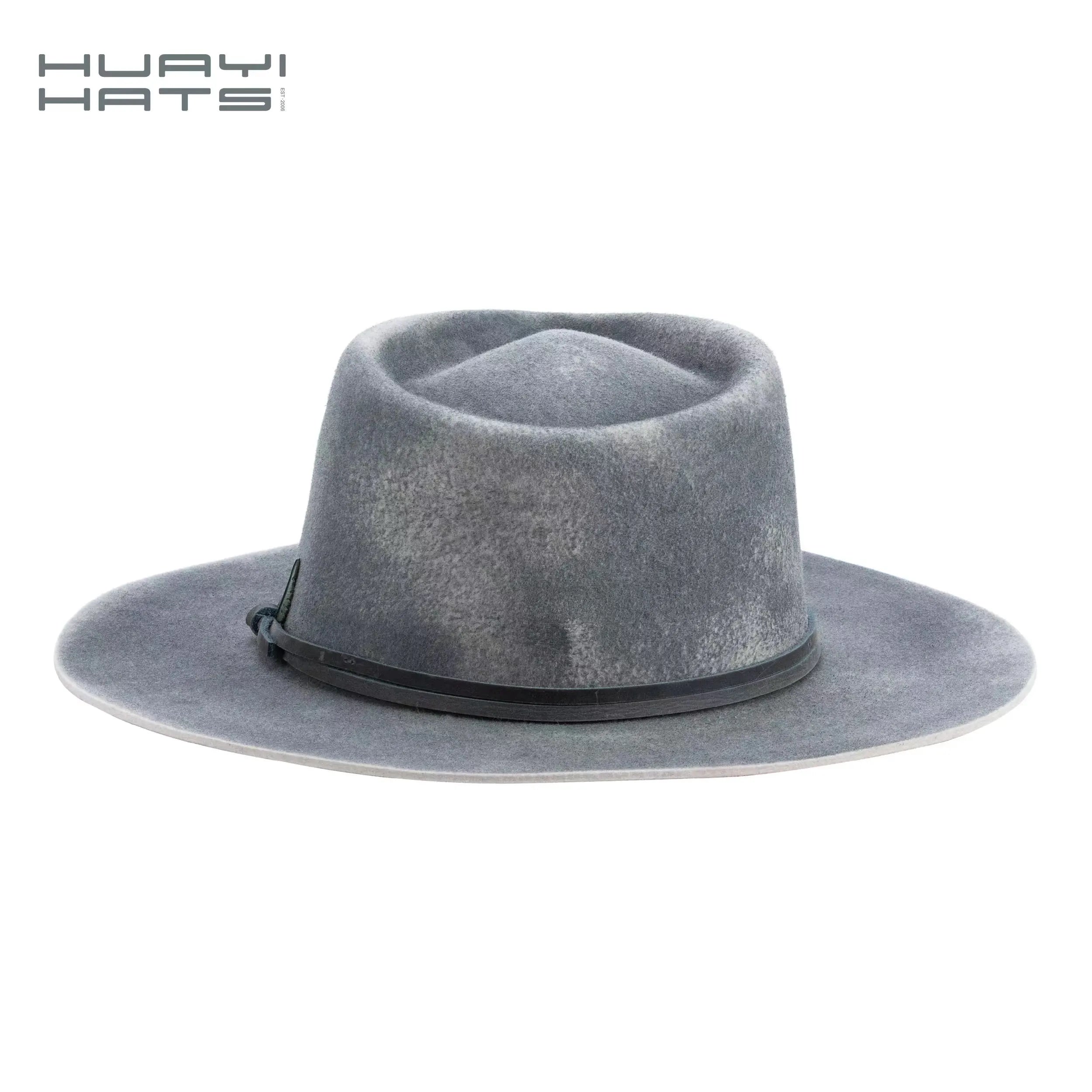 Wholesale 100% Australian Wool Felt Unisex Customized Vintage Wide Brim Fashion Fedora Hats for Men Accept Custom Wool Felt Hats