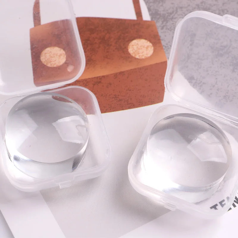 TSZS 2.8cm Transparent French DIY Jelly Nail Art Stamper Head Manicure Nail Silicone Stamper Heads Stamping Nail Tools