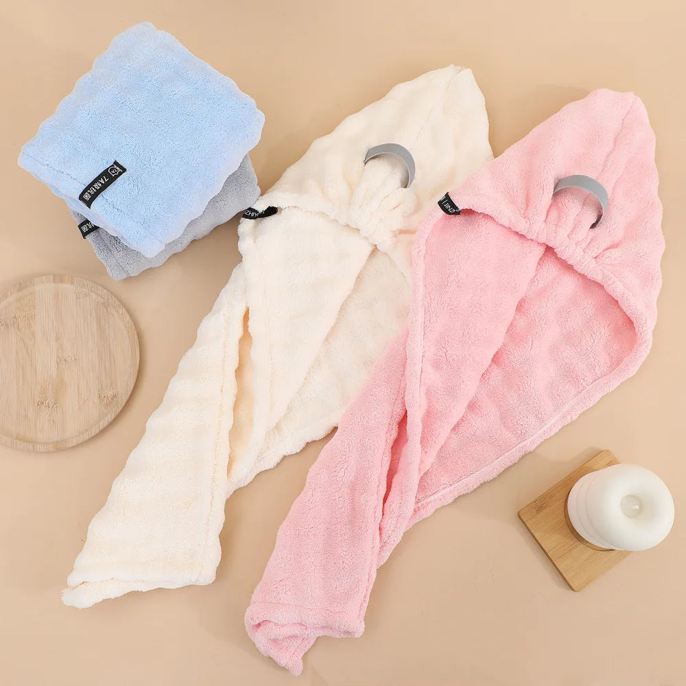 Women's Microfiber Anti-Frizz Turban Wrap Quick-Dry Hair Drying Bath Towel with Customizable Logo for Home and Hotel Use