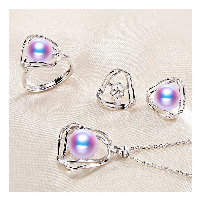 Hottest Platinum Plated Jewelry Set Accessory Earings Rings Set Jewelry Women