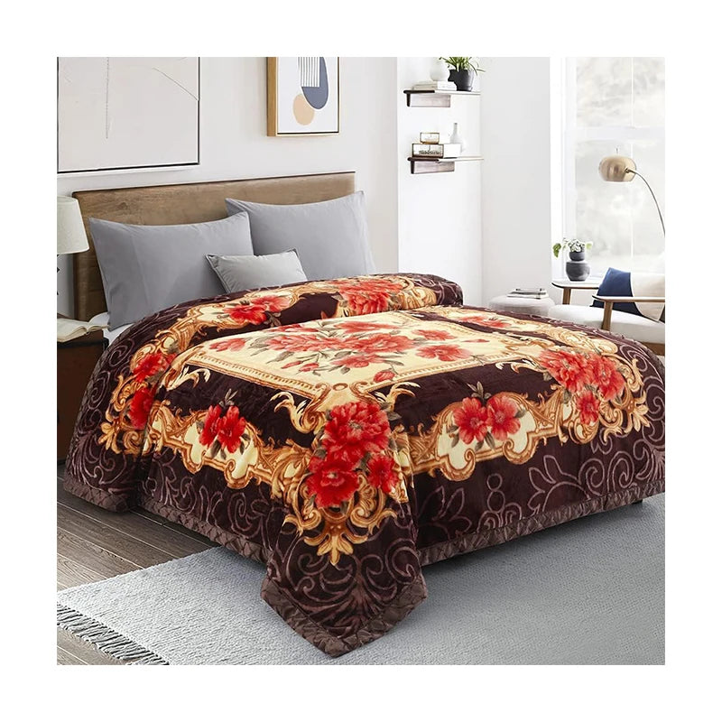 Wholesavase 100% Polyester Mink Blanket Oversized Fluffy Plush Soft Warm Korean Style 2 Ply Printed Flannel Fleece Blanket