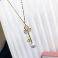 P1567 8-9mm DIY Natural  Freshwater Pearl Charm Pendant Necklace Accessory 925 Sterling Silver Jewelry for Women Without Chain