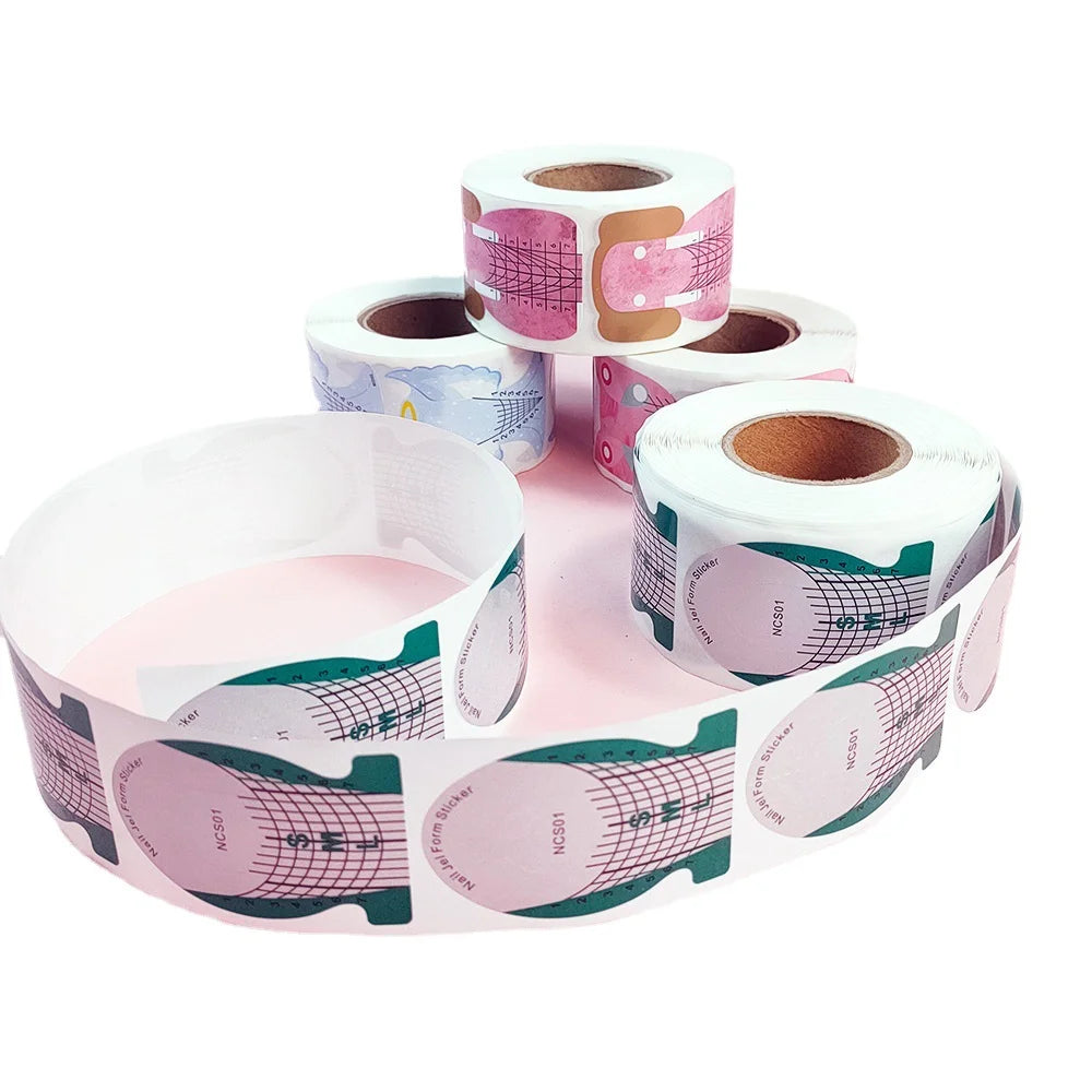 OEM Horseshoe-Shaped Acrylic Nail Gel Tips 400pcs Per Roll Beauty Supplies for Nail Art Form Guide Sticker