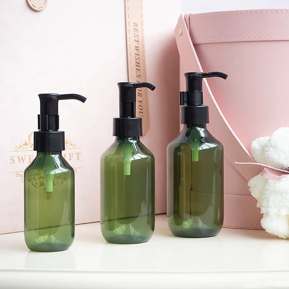 PET 100ml 200ml 300ml 400ml 500ml Cosmetic Plastic Amber Green Shower Gel Lotion Shampoo Bottle