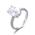 Sterling Silver 925 Oval Gemstone Engagement Band Ring for Women Bridal Jewelry