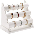 Black White Leather Velvet Handmade Custom Color Detachable 3-Tier Hanging Jewelry Display Rack for Bracelet Bangle Watch Custom