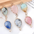 Natural Crystal Stone Faceted Drop Charm Bead Semi-Precious Stone Charm Bead for Bracelet Diy Jewelry